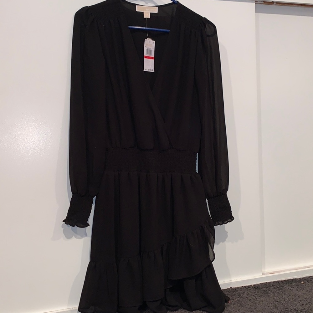 Black Michael Kors mini long sleeve dress